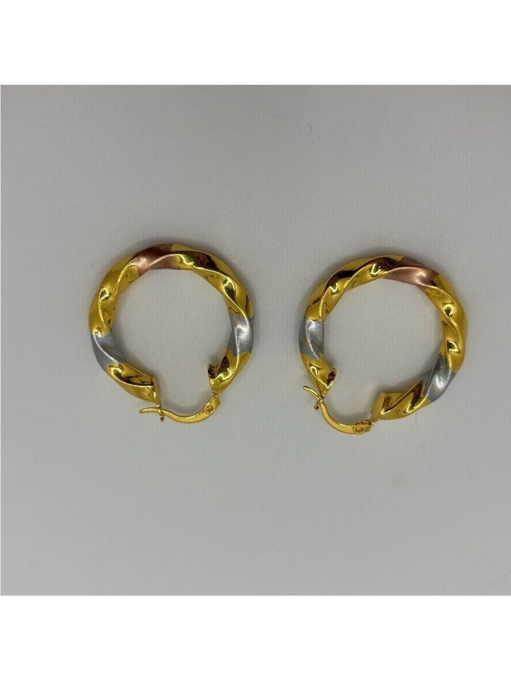 Elegant Gold, Silver, and Rose Hoop Earrings